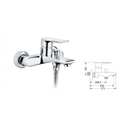 Αναμεικτική Μπαταρία Λουτρού DISEO 82-03011 Χρωμέ